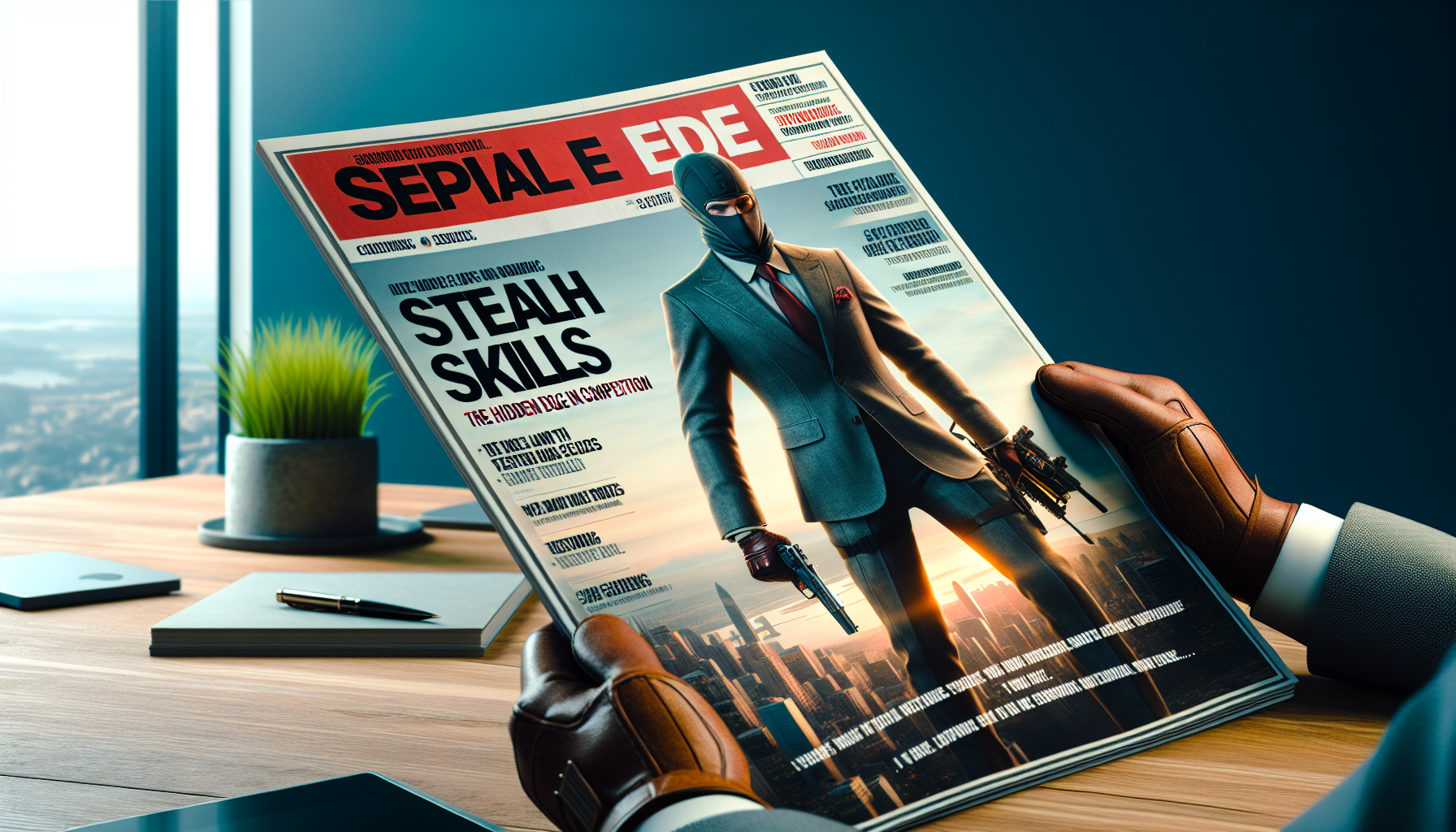 Illustration for 'Stealth Skills: The Hidden Edge in Competition' in Success Stories category in photorealistic style